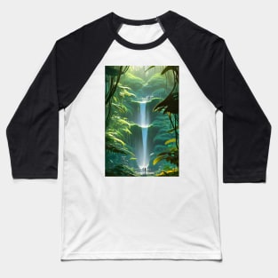 Waterfalls in a Forest - Lovers Baseball T-Shirt